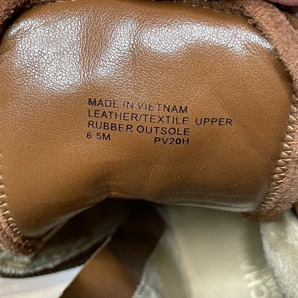 Michael Kors Ridley Leather And Sherpa Lace Up Boots Size 6.5 Women’s Brown